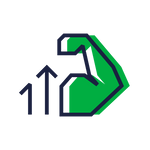 Bicep with upward arrows icon