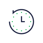 Clock with backwards arrow icon