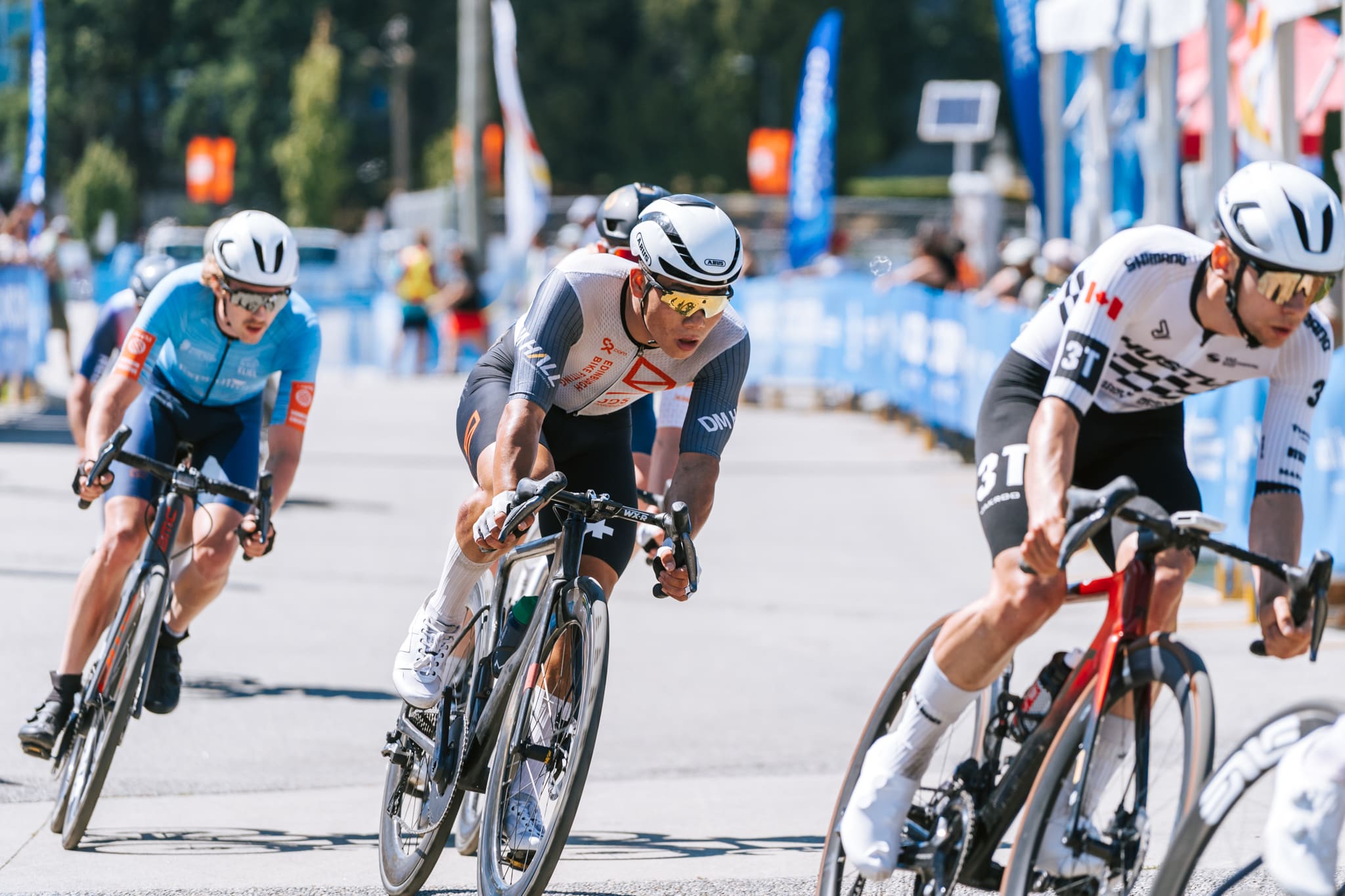 Cyclists racing