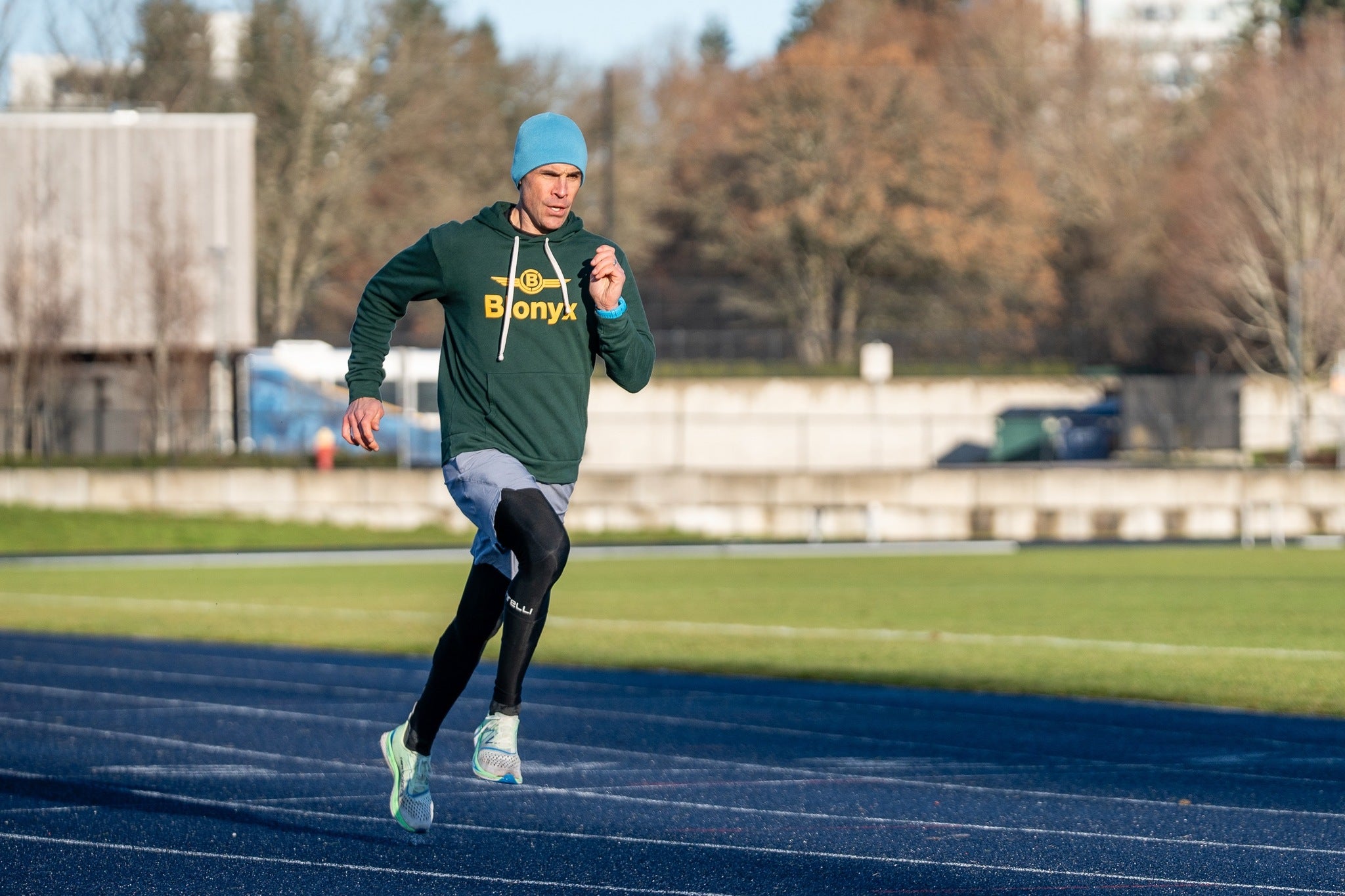 Runner sprinting on a track