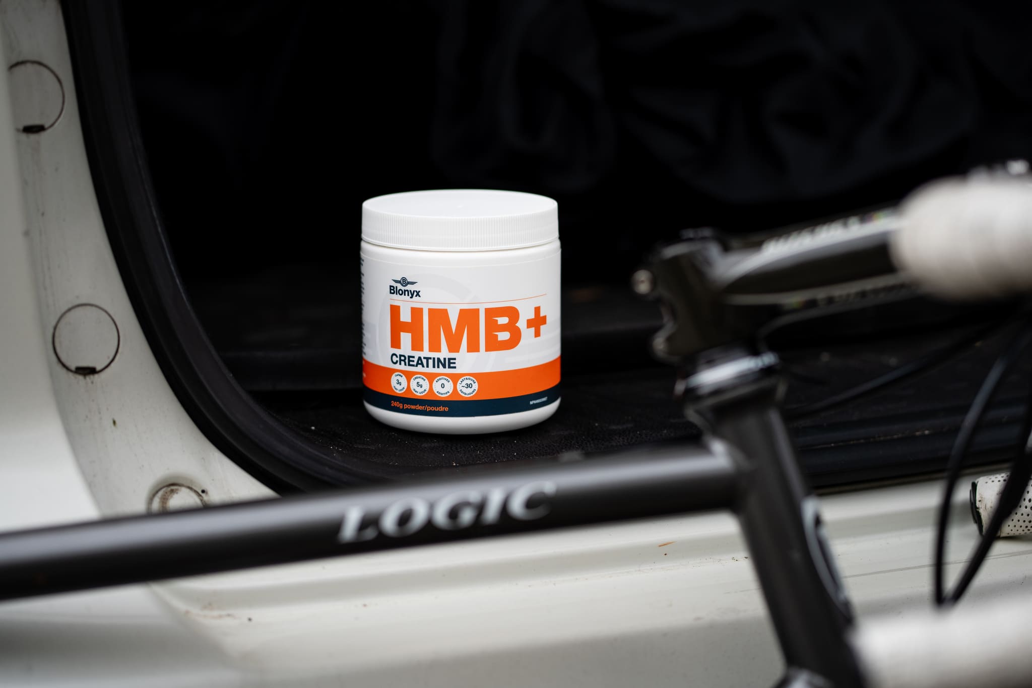 Blonyx HMB+ Creatine in the Trunk of a Car