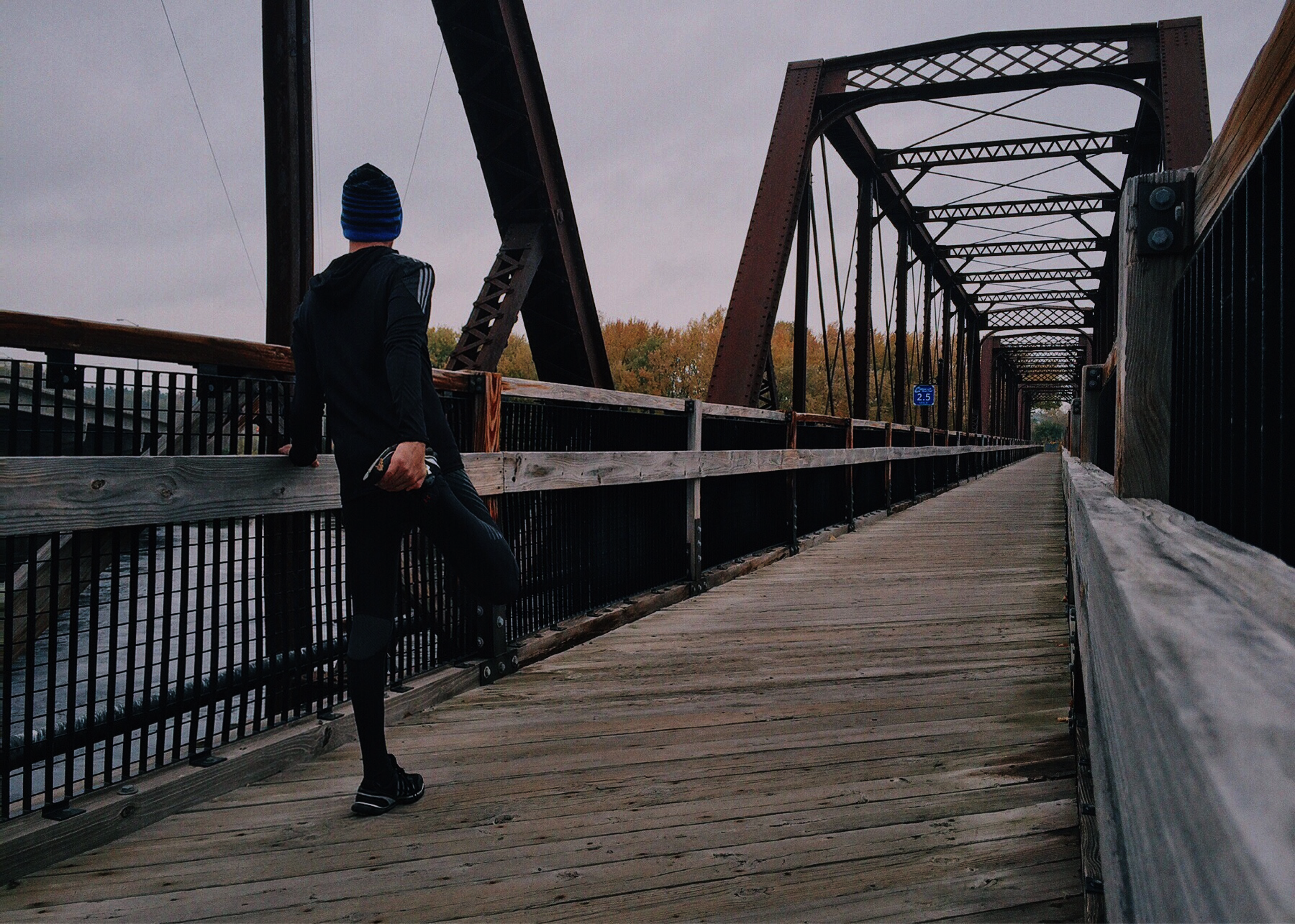 running athlete warming up before a winter jog