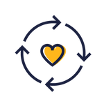 Cycle with heart icon
