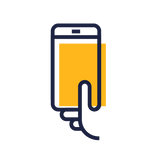 Mobile phone with thumb icon