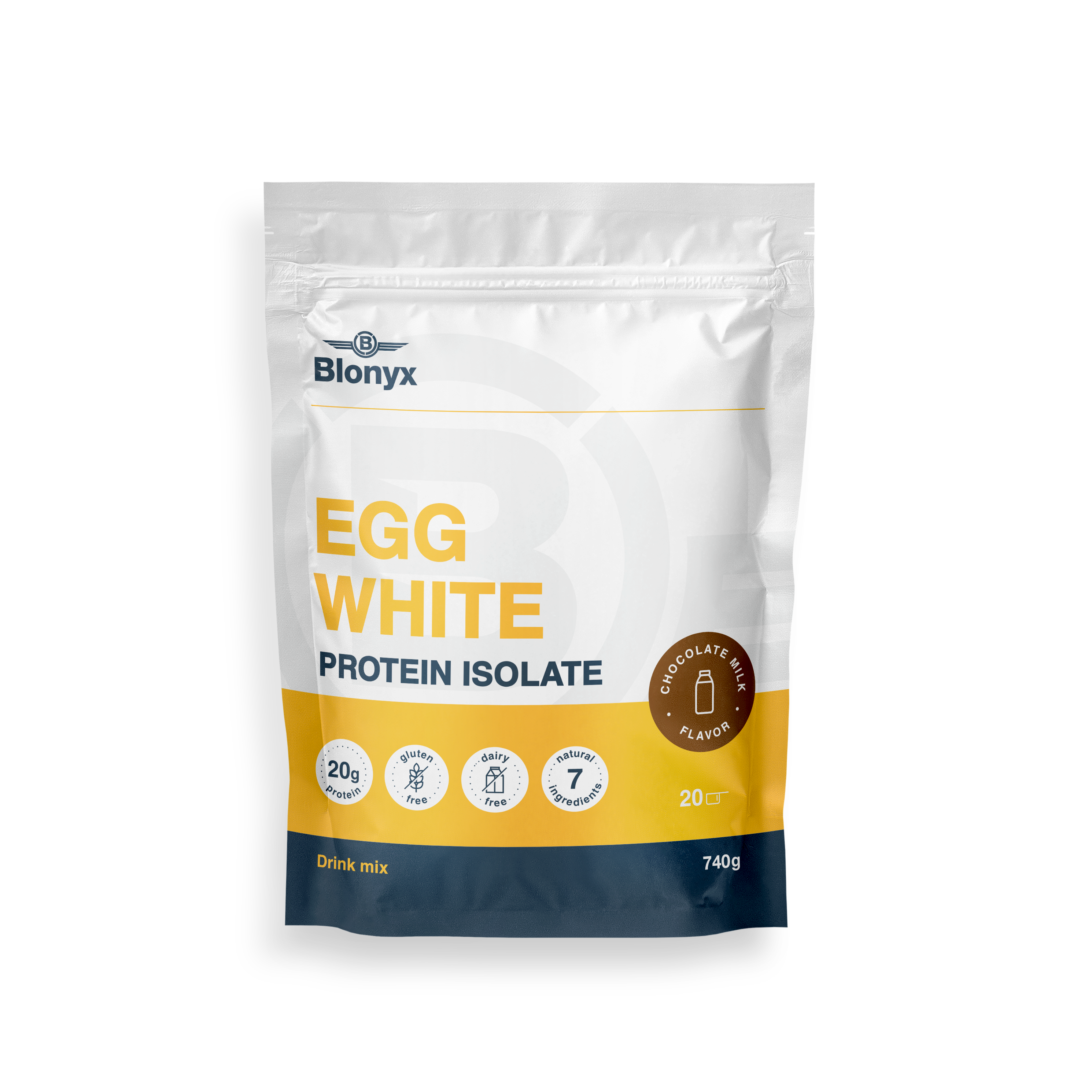 Front of Blonyx Egg White Protein Isolate bag