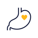 An icon representing a stomach with a heart inside.