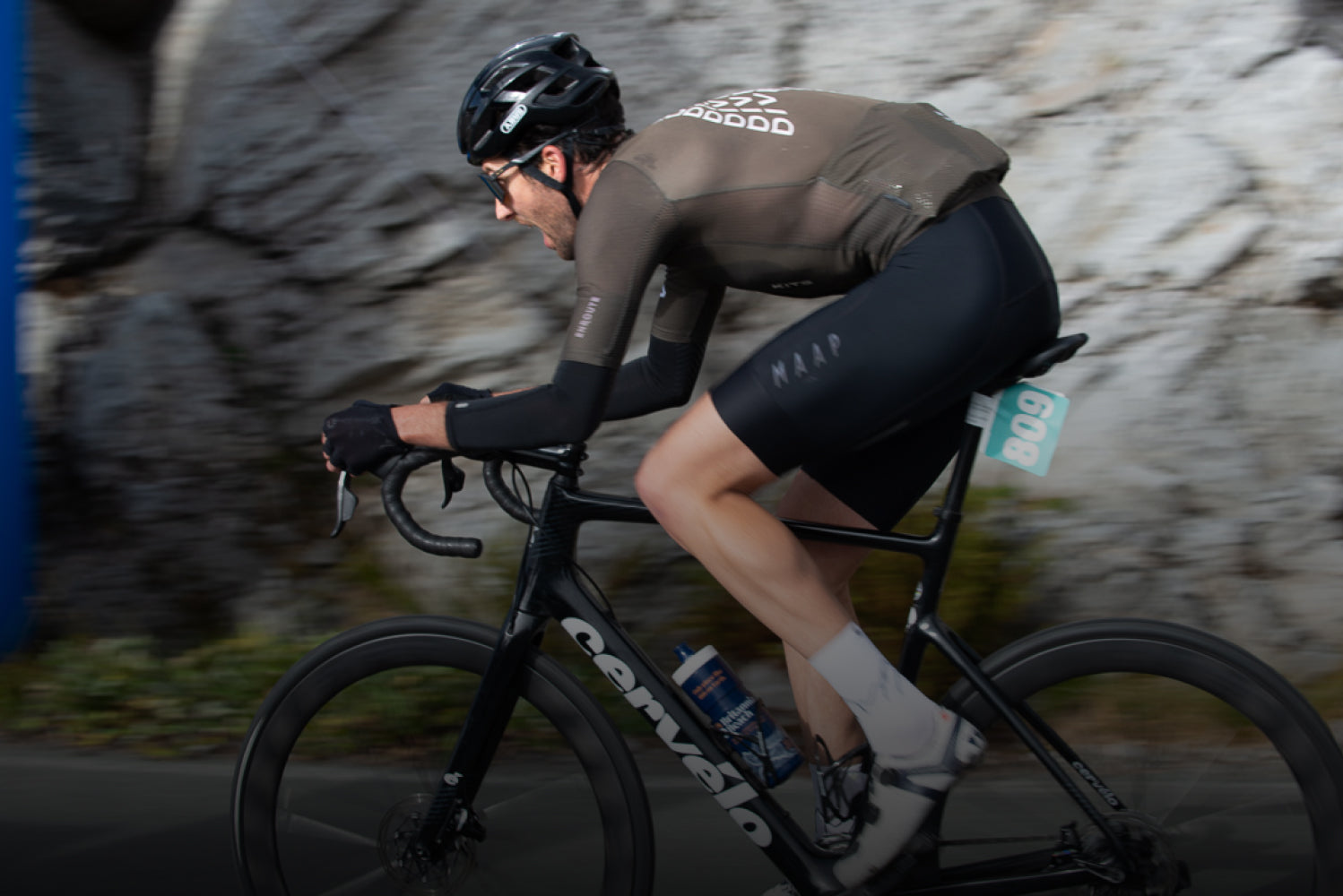 Coach Rob Watson riding his bike down Cypress Mountain in Vancouver, BC